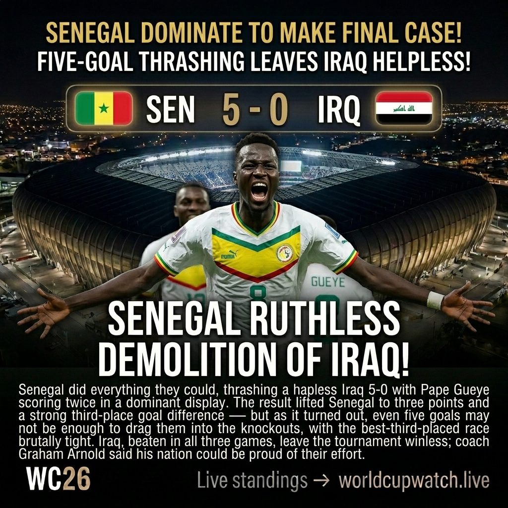 Senegal 5-0 Iraq