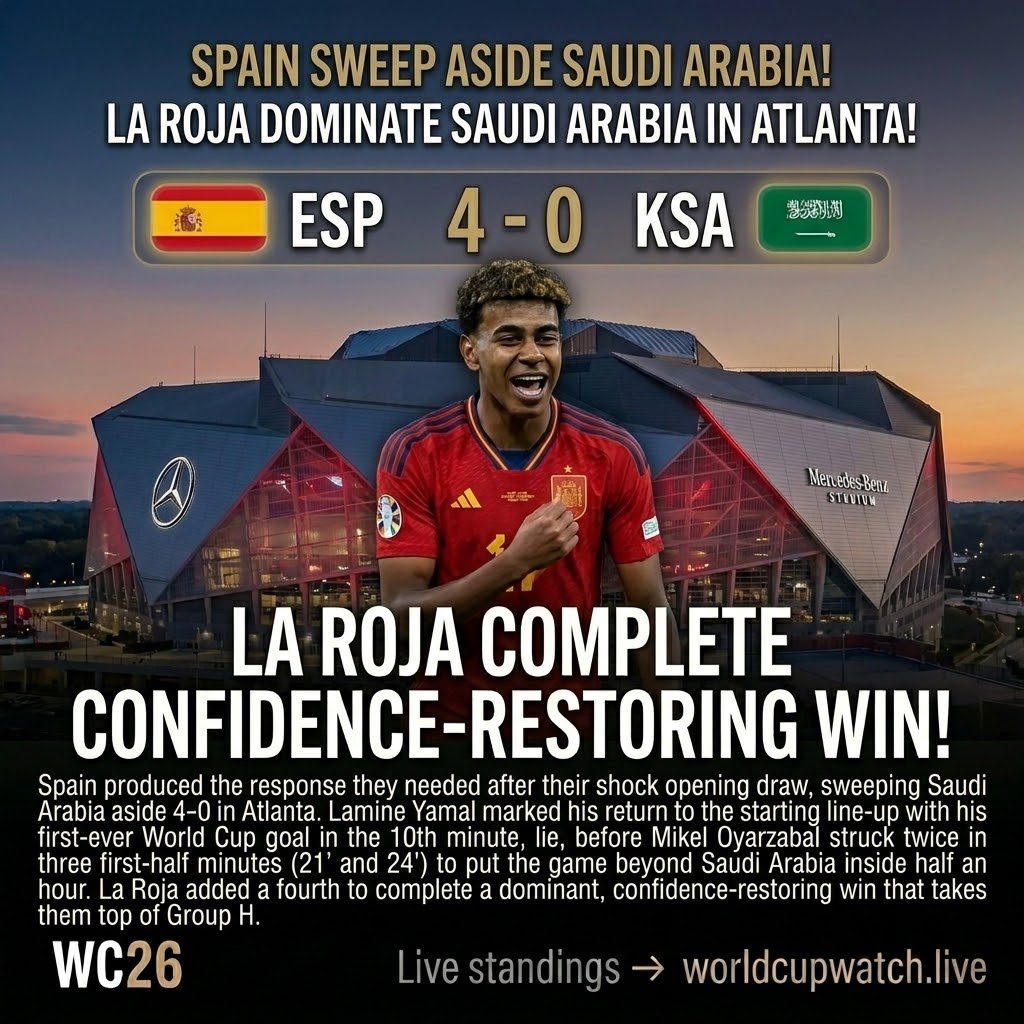 Spain 4-0 Saudi Arabia result