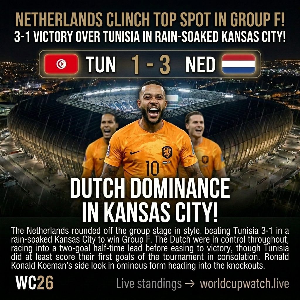 Tunisia 1-3 Netherlands