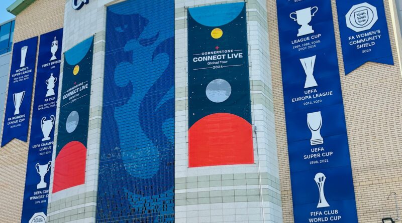 Chelsea's Stamford Bridge stadium, the new home of British transfer record signing Morgan Rogers