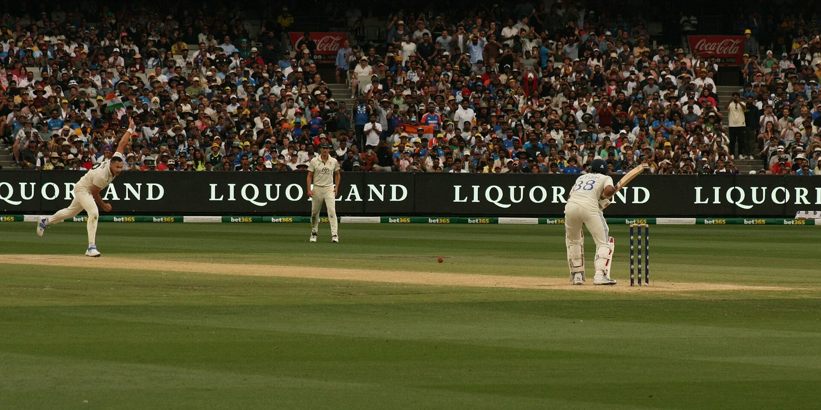 Scott Boland bowling to Nitish Kumar Reddy, MCG, 28 December 2024.