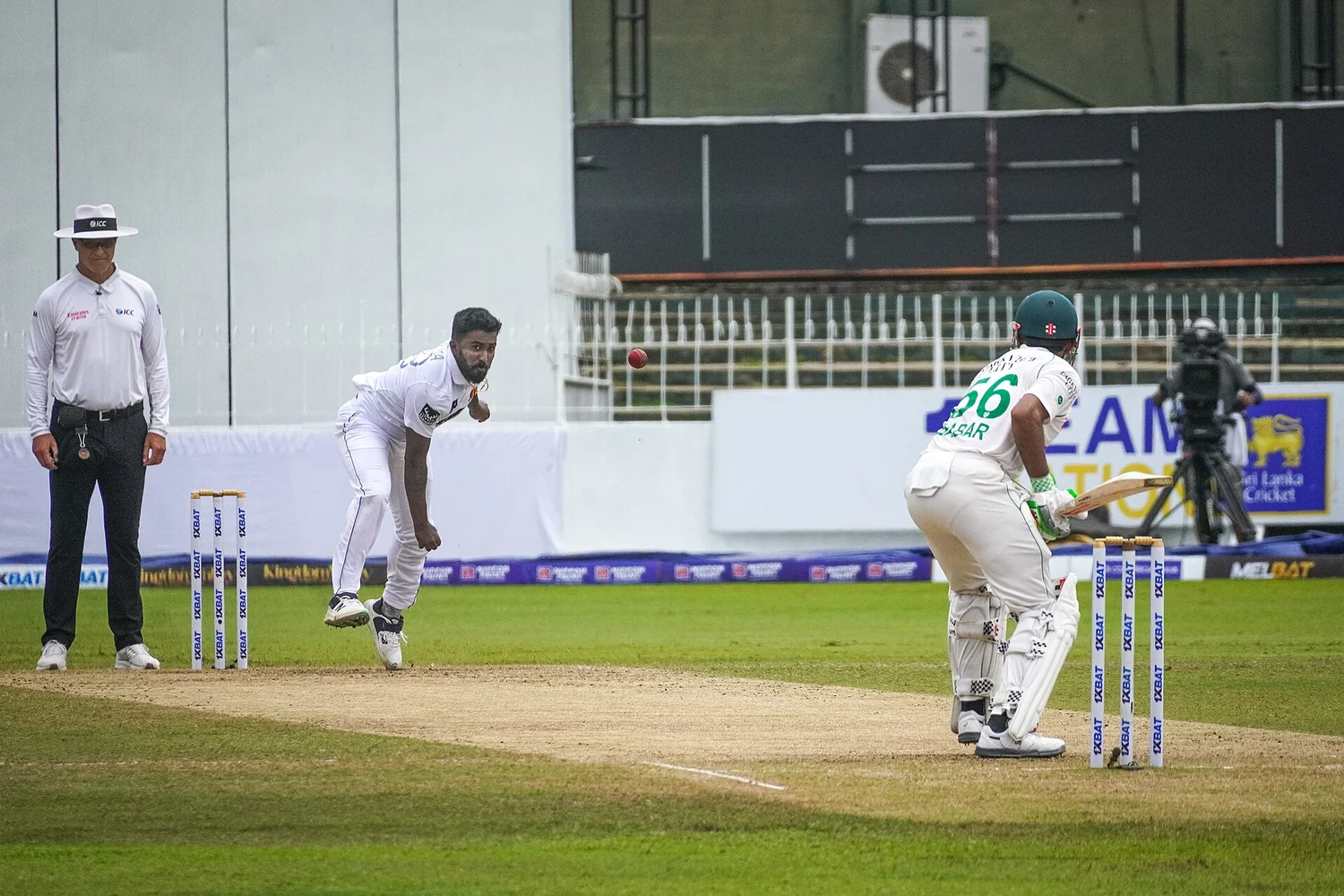 Babar Azam batting against Sri Lanka at the SSC ground in Colombo in July 2023.