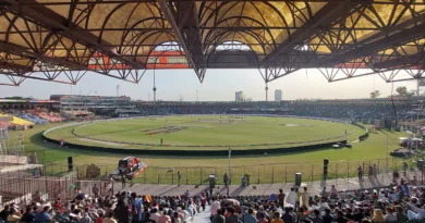 Spectators watching Pakistan play Australia in the third ODI at Gaddafi Stadium, Lahore, in April 2022.