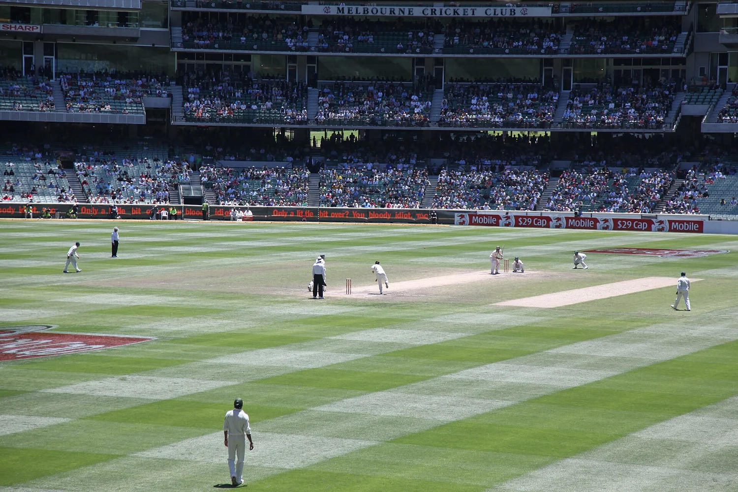 A panoramic view of the MCG during the Pakistan–Australia Test in the 2009–10 season.