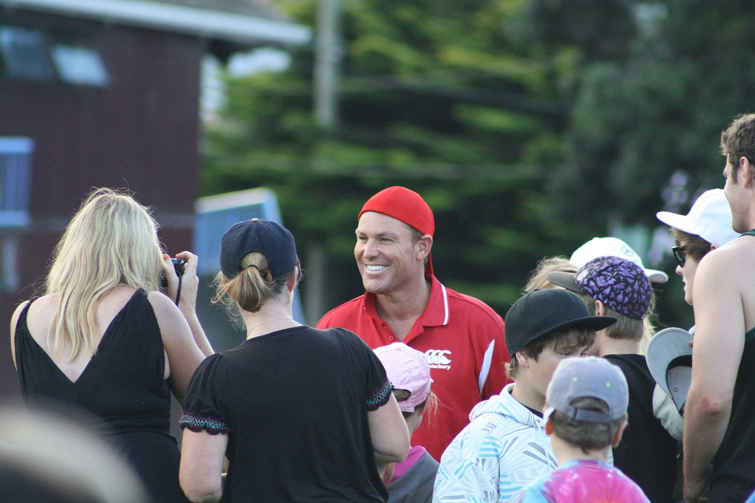 Shane Warne at the Fill the Basin charity cricket match in Wellington in March 2011.