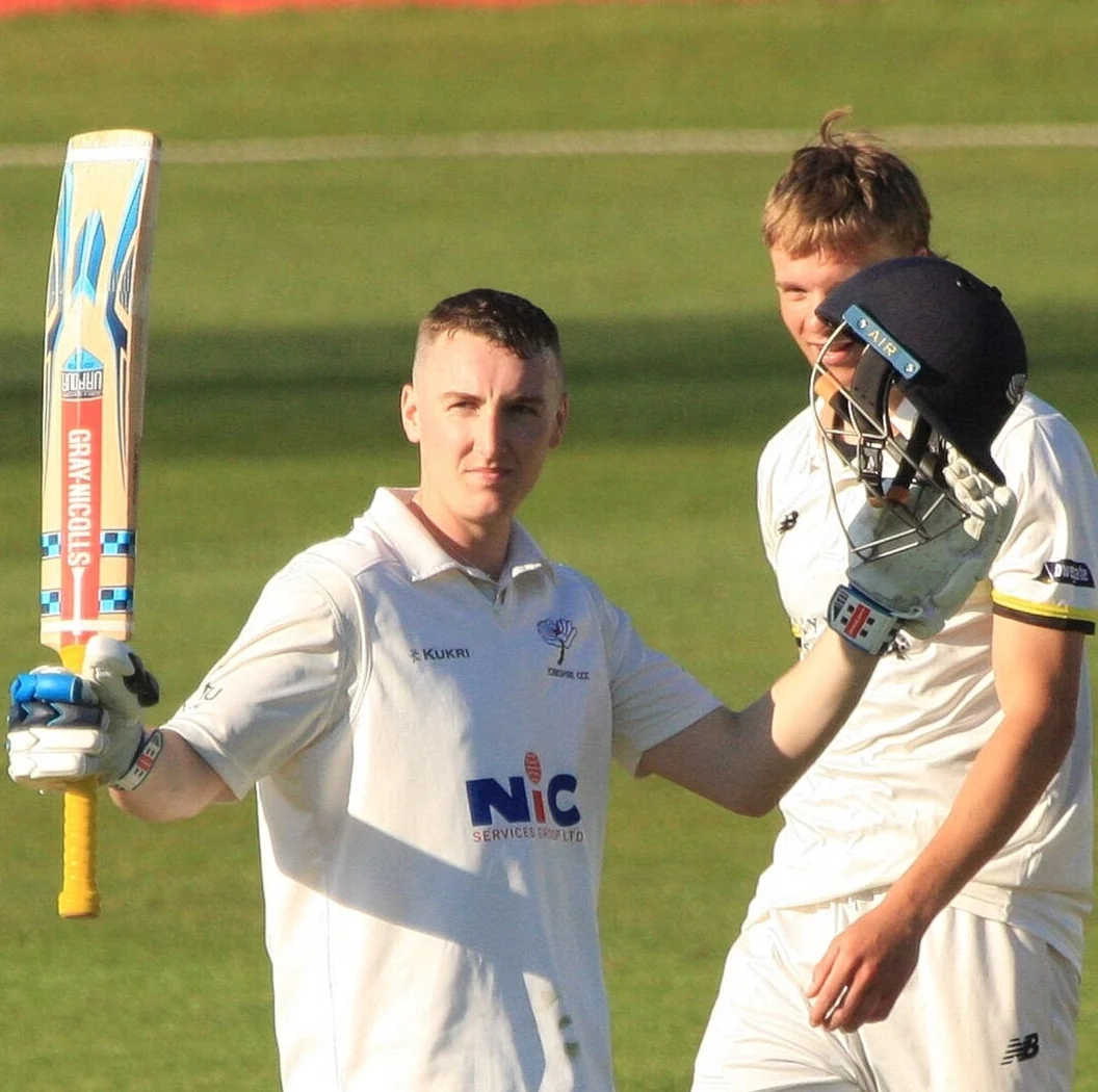 Harry Brook playing county cricket for Yorkshire in April 2022.