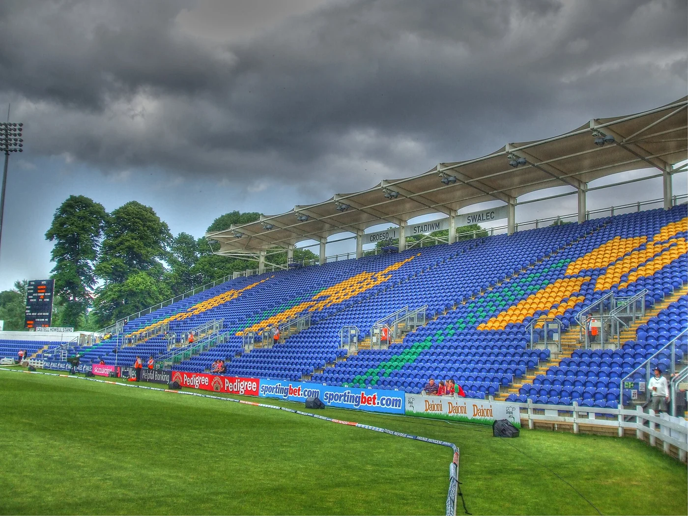 The cricket field and stands at Sophia Gardens in Cardiff in 2009.